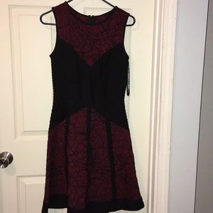 Burgundy and black party dress